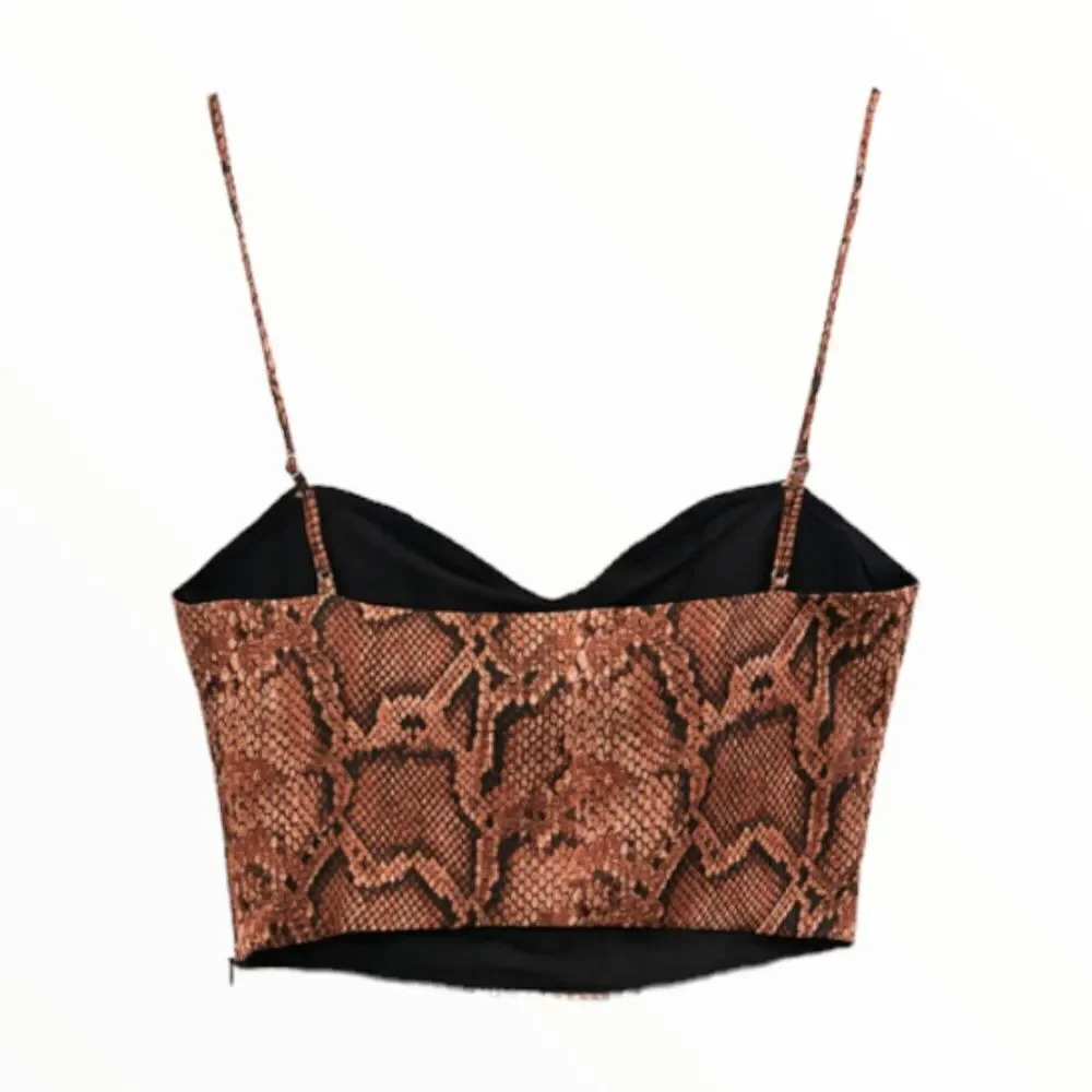 ZARA | Brown | ANIMAL PRINT CROP TOP - Picture 3 of 8